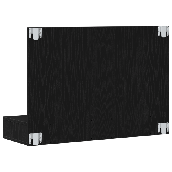 Mueble espejo LED madera ingeniería roble negro 90x31.5x62 cm M 5