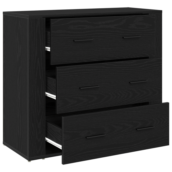 Aparador de madera de ingeniería roble negro 33x80x70 cm M 5