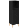 Mueble de baño madera de ingeniería roble negro 30x30x100 cm 2