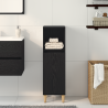 Mueble de baño madera de ingeniería roble negro 30x30x100 cm 4