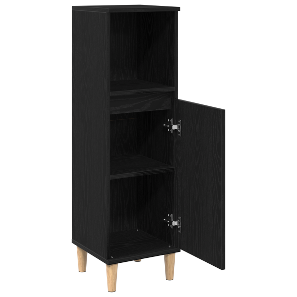Mueble de baño madera de ingeniería roble negro 30x30x100 cm M 5