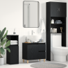 Mueble de lavabo madera de ingeniería roble negro 65x33x60 cm 1