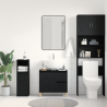 Mueble de lavabo madera de ingeniería roble negro 65x33x60 cm 4