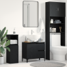 Gabinete de lavabo  Negro Roble 65x33x60 cm Madera compacta 1