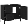 Gabinete de lavabo  Negro Roble 65x33x60 cm Madera compacta 5