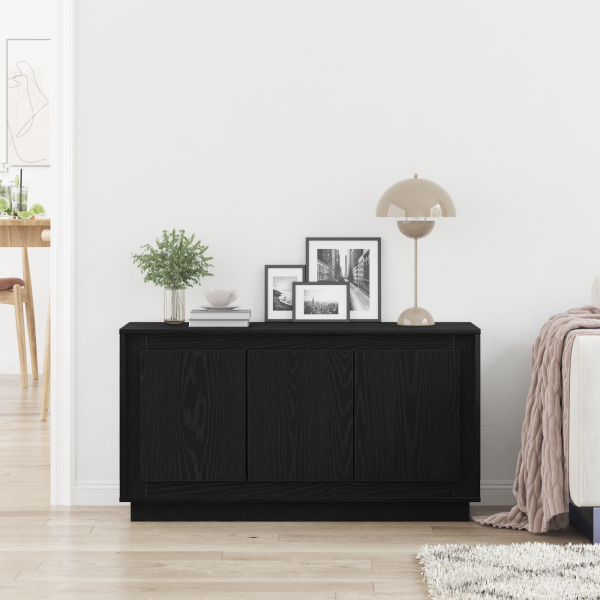 Sideboard  Preto Carvalho 102x35x55 cm Madeira de engenharia M 4