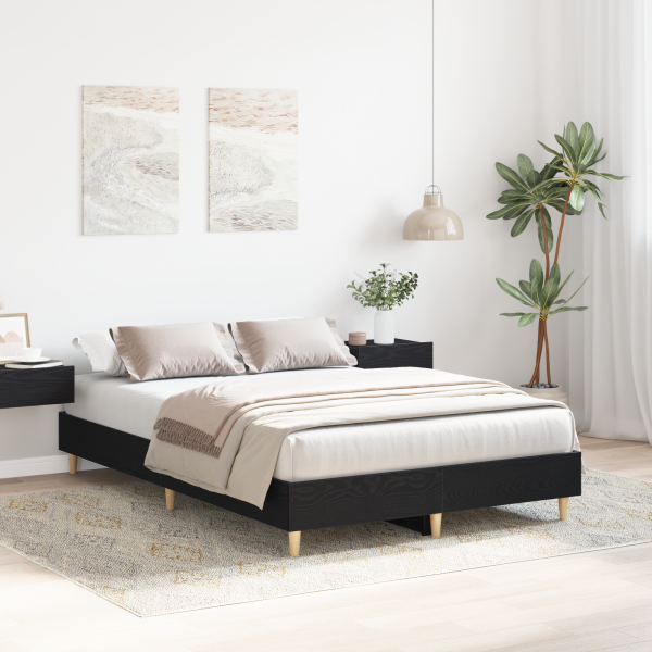 Estrutura de Cama  120x200 cm em Madeira de Carvalho Preta M 4