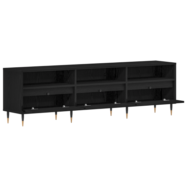 Mueble de TV madera de ingeniería roble negro 150x30x44.5 cm M 5