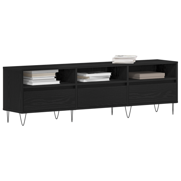 Mueble de TV madera de ingeniería roble negro 150x30x44.5 cm M 3