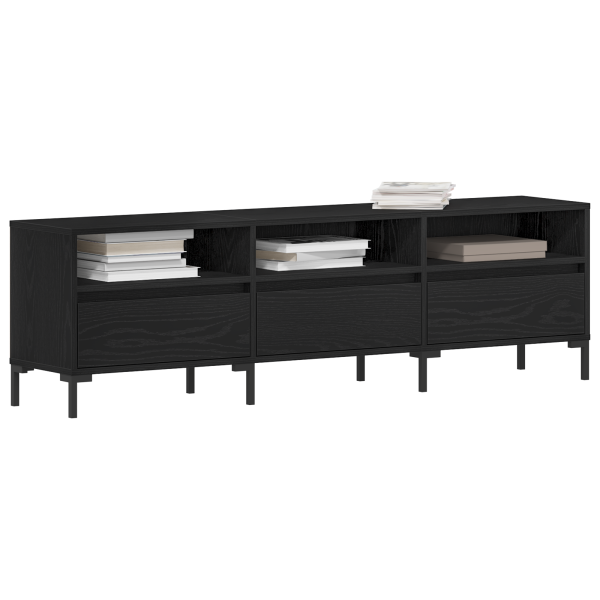 Mueble de TV madera de ingeniería roble negro 150x30x44.5 cm M 3
