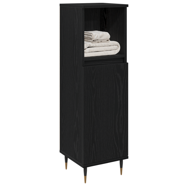 Mueble de baño madera de ingeniería roble negro 30x30x190 cm M 3