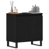 Mueble de lavabo madera de ingeniería roble negro 58x33x60 cm 3