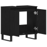Gabinete de Lavabo  Preto Carvalho 58x33x60 cm Madeira Engenharia 5