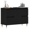 Mueble de lavabo madera de ingeniería roble negro 80x33x60 cm 3