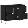 Mueble de lavabo madera de ingeniería roble negro 80x33x60 cm 5