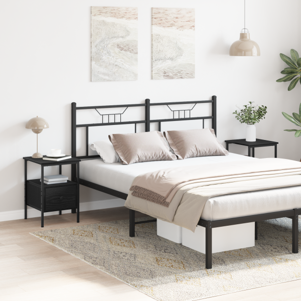 Mesitas de noche 2 uds madera ingeniería roble negro 34x36x50cm D