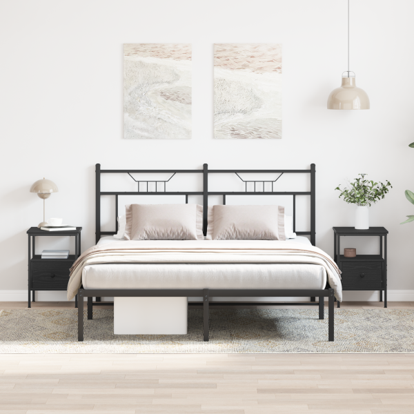 Mesitas de noche 2 uds madera ingeniería roble negro 34x36x50cm M 3