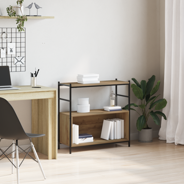 Estantería de madera de ingeniería roble artisan 80x30x78.5 cm D