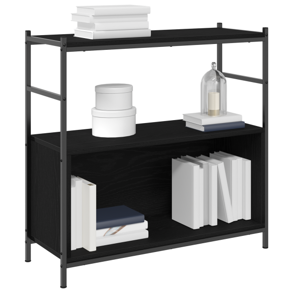 Estante de Livros  Carvalho Preto 80x30x78.5 cm Madeira Engenheirada M 3