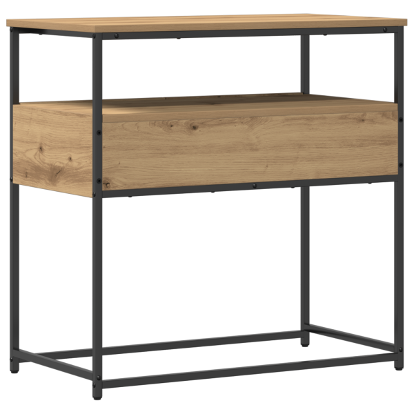 Mesa consola madera ingeniería y acero roble artisan 75x40x75cm M 4