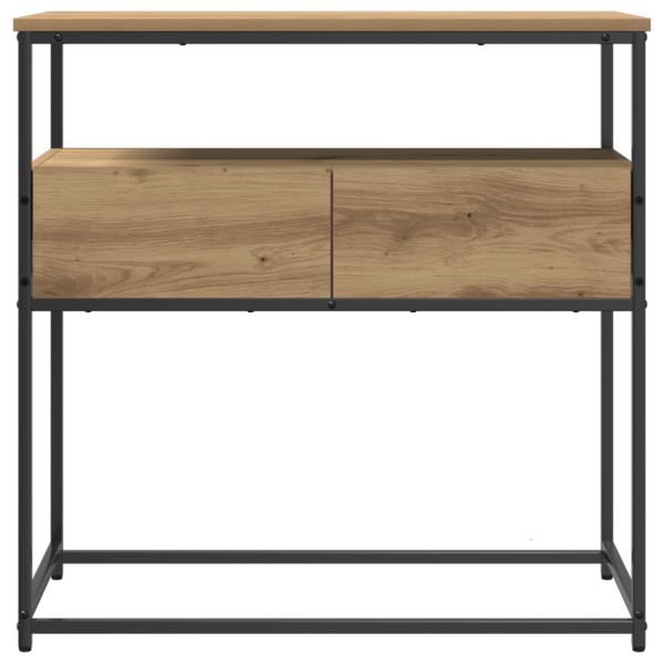Mesa consola madera ingeniería y acero roble artisan 75x40x75cm M 5