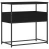 Mesa consola madera ingeniería y acero roble negro 75x40x75 cm 5