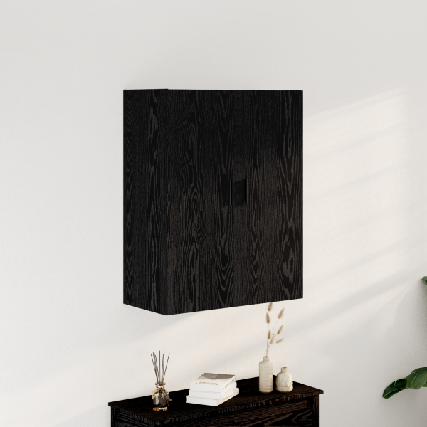 Armario de Pared  Negro Roble 69.5x34x90 cm Madera Elaborada D