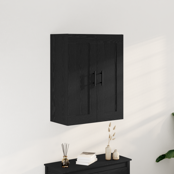 Armario de pared madera ingeniería roble negro 69.5x34x90 cm D