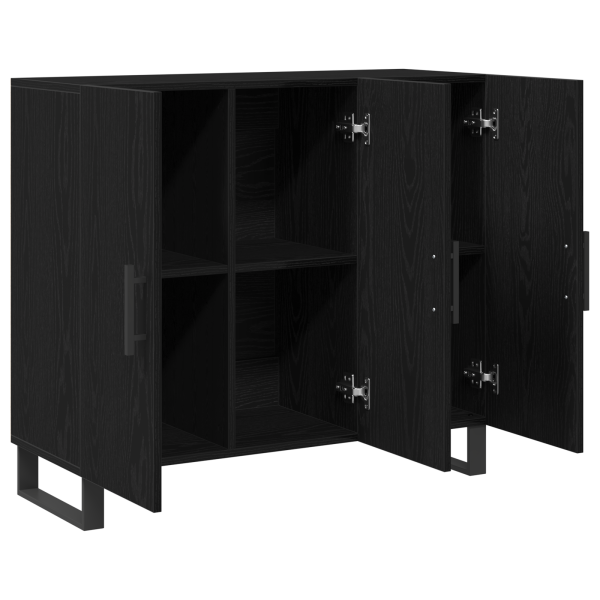 Sideboard  com 3 portas em Carvalho Preto 90x34x80 cm em Madeira Ingênua M 5