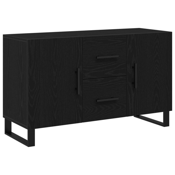 Sideboard  Preto Carvalho 100x36x60 cm Madeira de Engenharia M 2