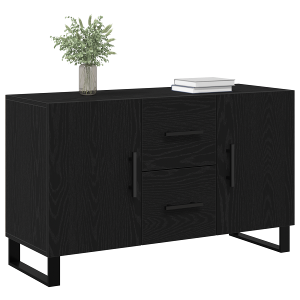 Sideboard  Preto Carvalho 100x36x60 cm Madeira de Engenharia M 3