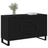 Sideboard  Preto Carvalho 100x36x60 cm Madeira de Engenharia 3