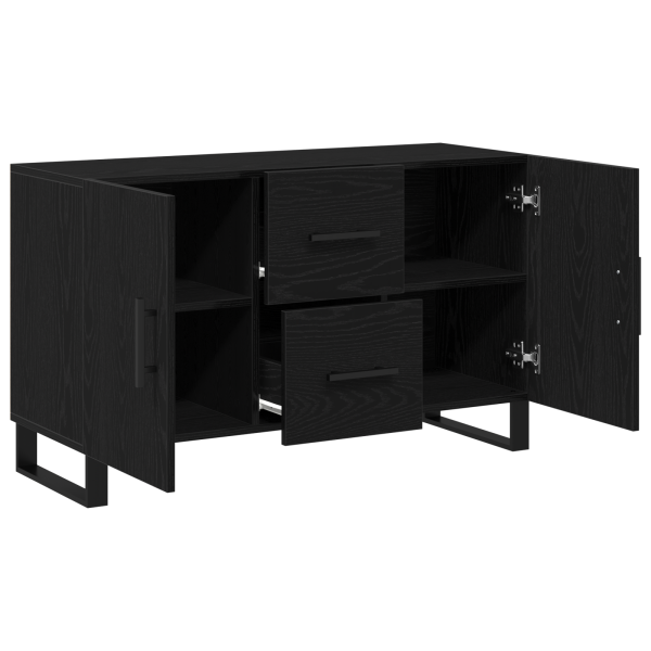 Aparador de madera de ingeniería roble negro 100x36x60 cm M 5