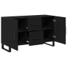 Sideboard  Preto Carvalho 100x36x60 cm Madeira de Engenharia 5