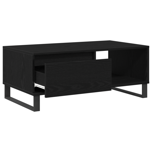 Mesa de centro  Preto Carvalho 90x50x36.5 cm Madeira engenheirada M 5