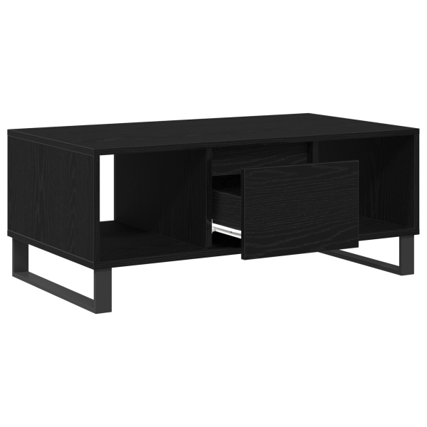 Mesa de centro madera de ingeniería roble negro 90x50x36.5 cm M 5