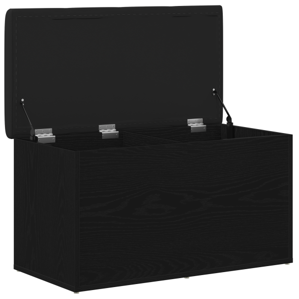 Banco de Armazenamento  Madeira de Carvalho Preto 80x40x45 cm Madeira de Engenharia M 5