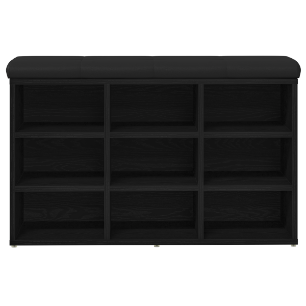 Banco de Armazenamento  Preto Carvalho 80x30x48 cm Madeira Engenharia M 5