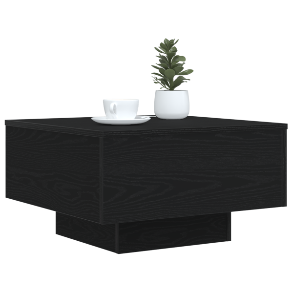 Mesa de Centro  com Luzes LED Carvalho Preto 55x55x31 cm M 3