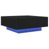 Mesa de Centro  com Luzes LED Carvalho Preto 80x80x31 cm 2