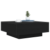 Mesa de Centro  com Luzes LED Carvalho Preto 80x80x31 cm 1