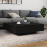 Mesa de Café  com Luzes LED Carvalho Preto 100x100x31 cm 1