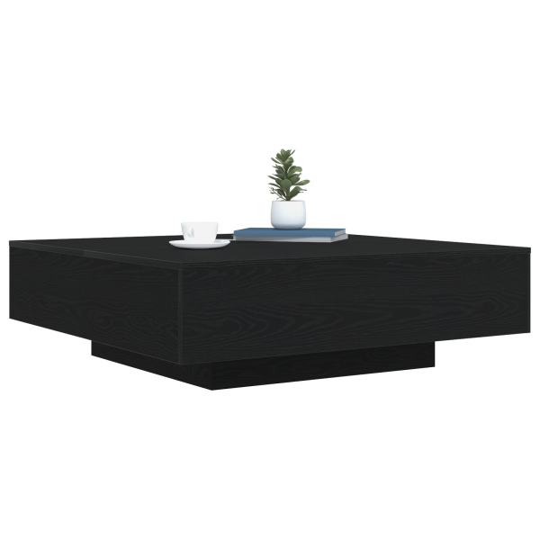 Mesa de centro con luz LED madera roble negro 100x100x31 cm M 3