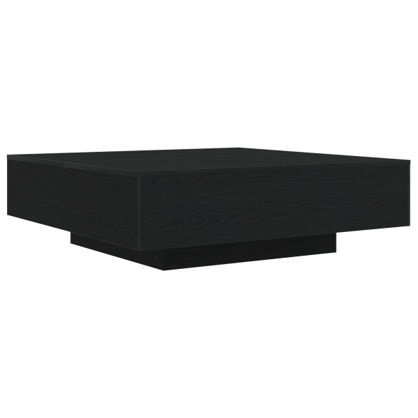 Mesa de centro con luz LED madera roble negro 100x100x31 cm M 5