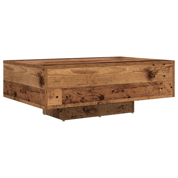 Mesa de Centro  com Luzes LED Madeira Antiga 85x55x31 cm M 5