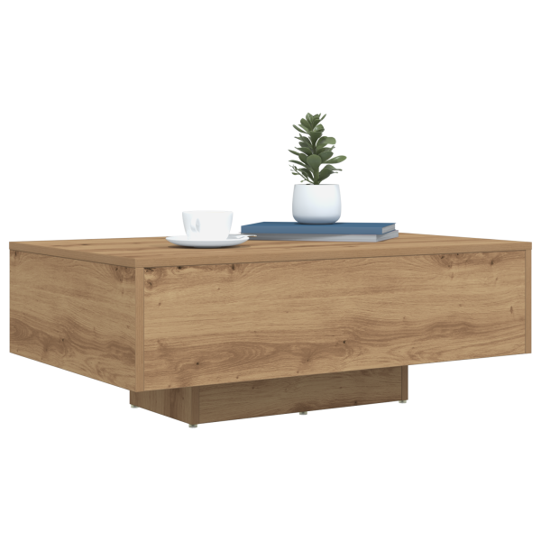 Mesa de centro con luz LED madera roble artisan 85x55x31 cm M 3