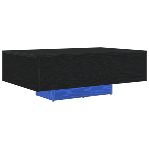 Mesa de Centro  com Luzes LED Carvalho Preto 85x55x31 cm H