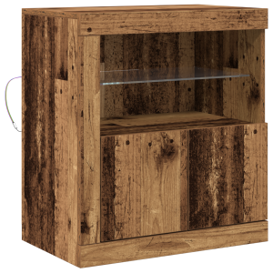 Buffet  com Luzes LED Madeira Velha 60.5x37x67 cm H