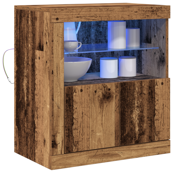 Aparador  con luces LED Madera Vieja 60.5x37x67 cm M 3