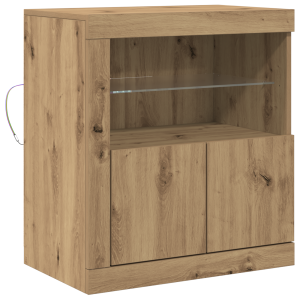Sideboard  con luces LED Roble Artisan 60.5x37x67 cm H